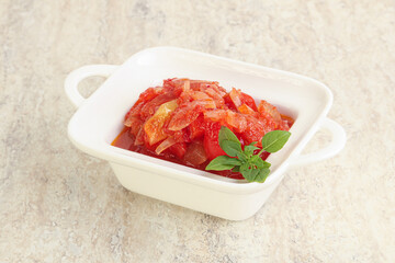 Hungary vegetarian Lecho with vegetables