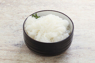 Glass asian noodles in the bowl