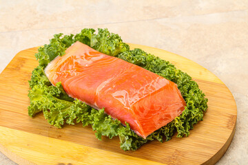 Salmon fillet slice for cooking