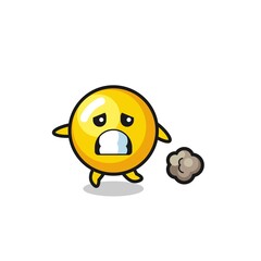 illustration of the egg yolk running in fear