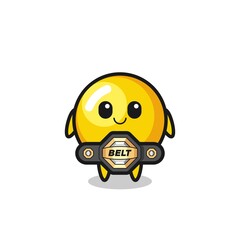 Fototapeta premium the MMA fighter egg yolk mascot with a belt