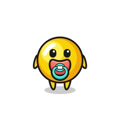 baby egg yolk cartoon character with pacifier
