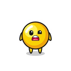 the shocked face of the cute egg yolk mascot