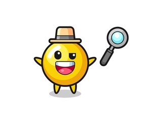 illustration of the egg yolk mascot as a detective who manages to solve a case