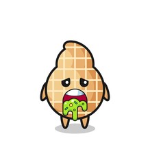 the cute peanut character with puke