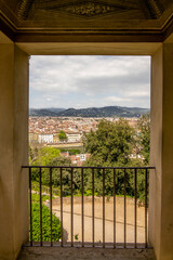 Fototapeta premium A view of Florence from a window in Spring