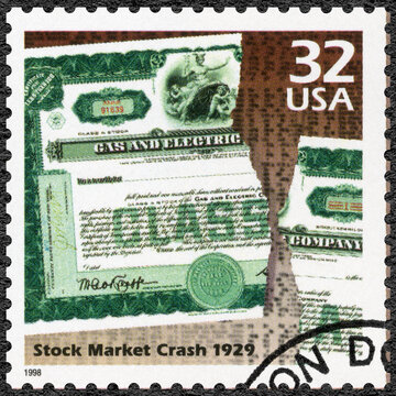 USA - 1998: shows Stock Market Crash 1929, Black Thursday, series Celebrate the Century, 1920s, 1998