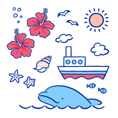 Summer illustration set - Vector