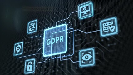 GDPR Personal data protection regulation cyber security. Business, Technology, Internet and network concept. - Powered by Adobe