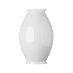 White ceramic vase isolated on white background, 3d rendering