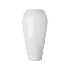 White ceramic vase isolated on white background, 3d rendering