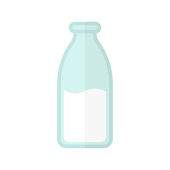 Bottle with milk flat icon