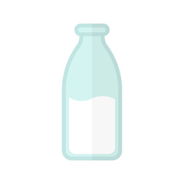 Bottle With Milk Flat Icon