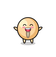 happy baby soy bean cartoon character