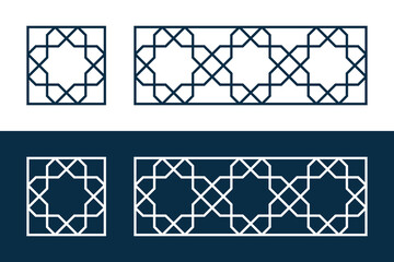 Template Islamic pattern for laser cutting or paper cut. Vector illustration.