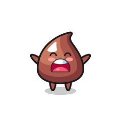 Obraz premium cute choco chip mascot with a yawn expression