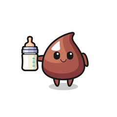 baby choco chip cartoon character with milk bottle