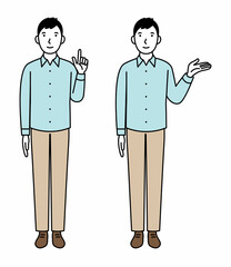 案内をする男性