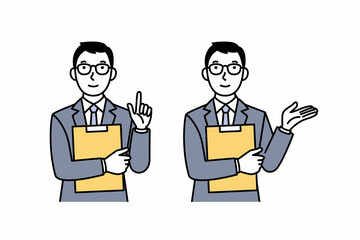 案内をする営業担当の男性