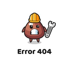 error 404 with the cute choco chip mascot