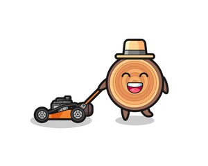 illustration of the wood grain character using lawn mower