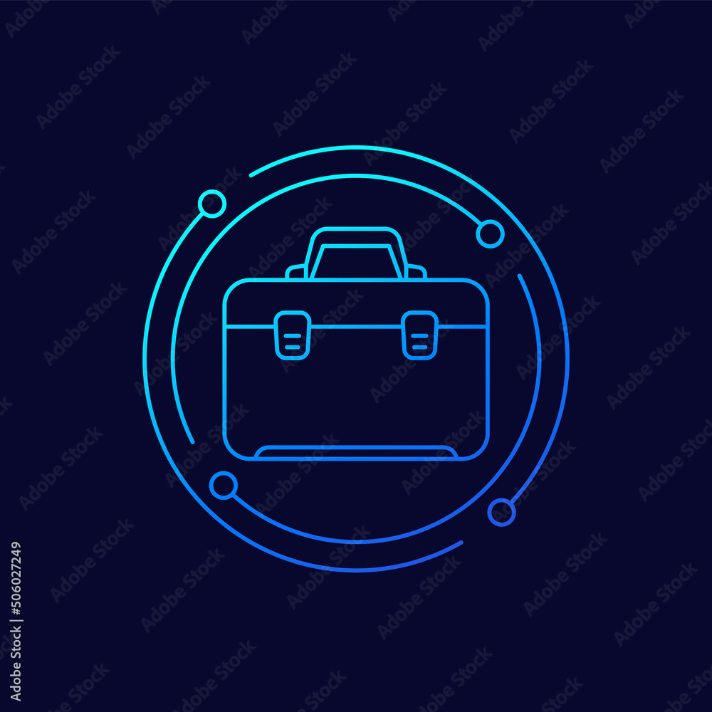 Poster tool box icon, linear design