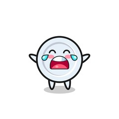 the illustration of crying plate cute baby