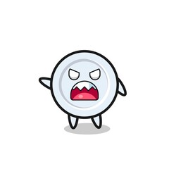 cute plate cartoon in a very angry pose