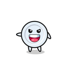plate cartoon with very excited pose