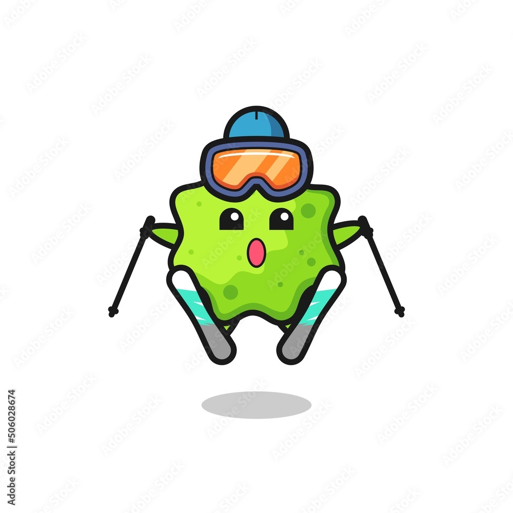 Poster splat mascot character as a ski player