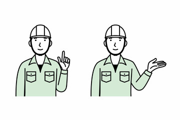 案内をする男性作業員