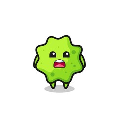 splat illustration with apologizing expression, saying I am sorry