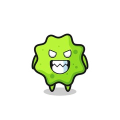 evil expression of the splat cute mascot character