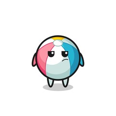 cute beach ball character with suspicious expression