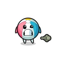 the illustration of the beach ball cartoon doing fart