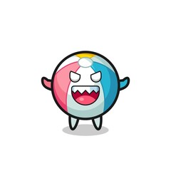 illustration of evil beach ball mascot character