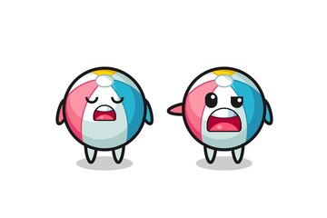 illustration of the argue between two cute beach ball characters