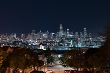 Fototapeta na wymiar The San Francisco Skyline in California USA at night