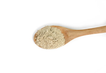 Ashwagandha pile isolated on white. Ashwagandha powder isolated on white 