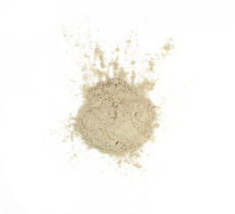 Ashwagandha pile isolated on white. Ashwagandha powder isolated on white 
