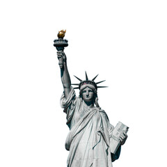 The Statue of Liberty in New york city on white background,Architecture and building with tourist...