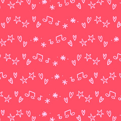 Seamless Cute Doodle Pattern - Vector