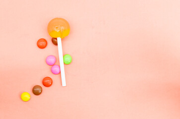 Colorful lollipop candies isolated on background