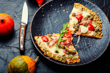 Autumn pumpkin pizza