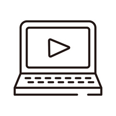 Vector illustrations of laptop and videos.