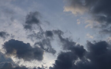 Fototapeta na wymiar View of black and white clouds.