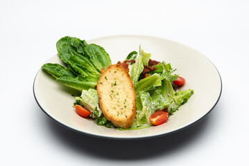 Homemade Bacon  Caesar Salad with Crispy garlic bread-Italian and Croutons,