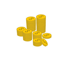 coins isolated on white background