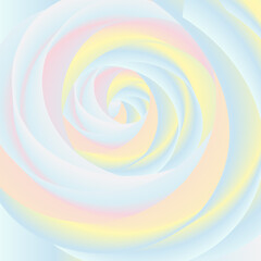 Light blue pink yellow color of rose flower as macro. Pastel abstract background as vector illustration. Wedding or Birthday card.
