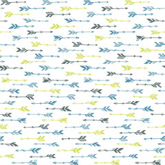 Simple boho arrows graphic seamless pattern. Ethnic apache design. Tribal indian theme. Bohemian